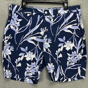 Polo Ralph Lauren Mens Golf Shorts 36‎ Blue Floral Stretch Tailored Fit Pockets